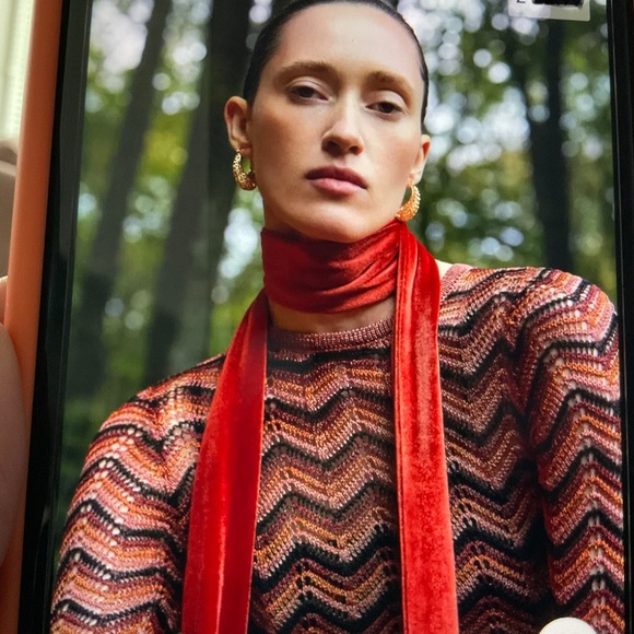 Multicolor Chevron Baby Alpaca Wool Sweater Sz M - Picture 2 of 7